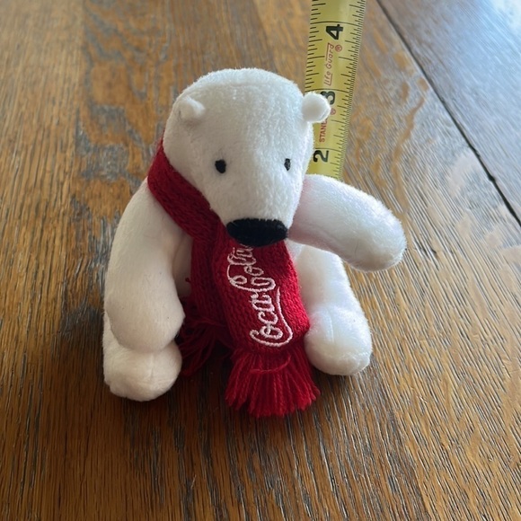 Coca-Cola bear white with red scarf approximately 3 1/2” tall - Picture 2 of 10